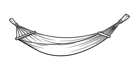 Peaceful Summer Hammock Relaxing Adult Coloring Page Tropical Bliss Designのイラスト素材