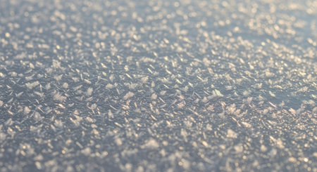 Abstract Frosted Ice Sheet with Micro Crystals and Reflective Blurred Surface Textureの写真素材