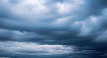 Pre-Storm Sky with Thick Blue-Grey Clouds and Diffused Light