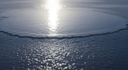 Silvery Sheet Ice Moonlight Reflection Subtle Highlights Mystical Cold Winter Backgroundの写真素材