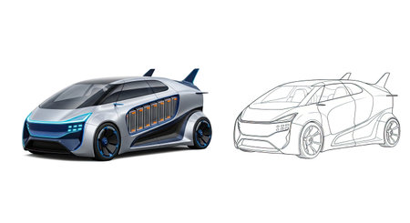 Futuristic Electric Transport Truck Coloring Page for Creative Projects and Fun