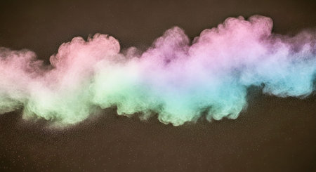 A vibrant explosion of colored powder creates a stunning visual effect against a dark background,...