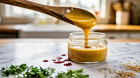 Tahini Poured From Professional Commercial Visual Concept High Resolution Creative Asset for Marketing Editorial and Branding presenting clear subject focus and practical commercia