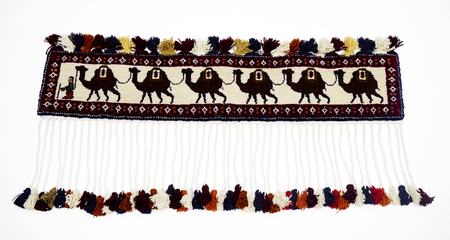 different beautiful Oriental Turkish handmade rugs on white backgroundの写真素材