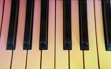 Piano, keyboard piano, side view of instrument musical tool. tonedの写真素材