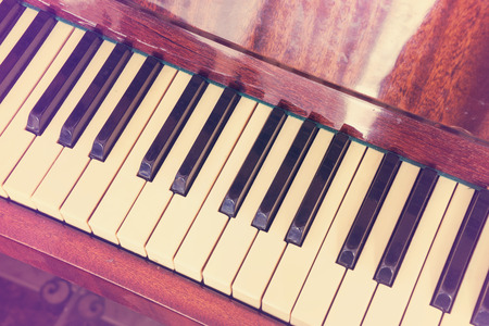 Piano, keyboard piano, side view of instrument musical tool. tonedの写真素材