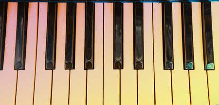 Piano, keyboard piano, side view of instrument musical tool. tonedの写真素材