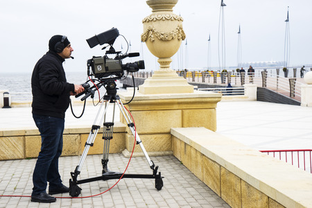 Baku,Azerbayjan, 10 may,2017 : Cameraman shooting a live concert