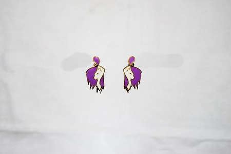 Jewelry earrings isolated on the white backgroundの写真素材