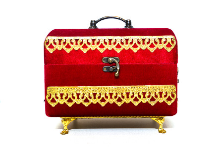 Oriental, Turkish red box on white background, vintage
