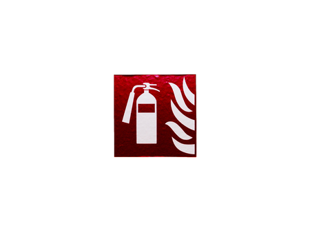 The Symbol of fire extinguisher isolated on white backgroundの写真素材