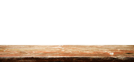 Beautiful texture empty brown wood table top texture on white background.For create product display or design key visual layout.clipping pathの写真素材