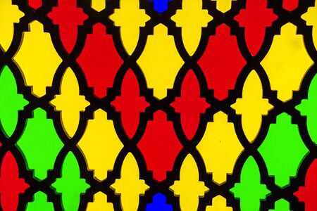 multi-colored glass window, background textureの写真素材