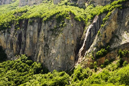 Mountain river waterfall view. Waterfall river scene.の写真素材