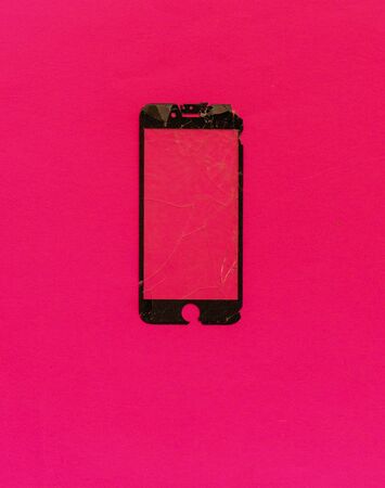 Tempered glass shield or film screen cover with mobile phone.protector concepts ideas. red backgroundの写真素材