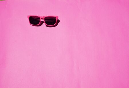 Pink sunglasses pattern on pastel background. Minimal summer concept. Isometric print.