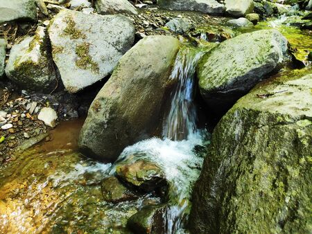 waterfall in azerbaijan national park. In the deep forest on mountain.の写真素材
