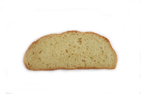 Slices of grey bread on a white background
