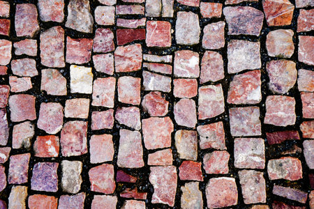 Stone block road pavement. background, texture fonの写真素材