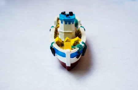 model toy ship isolated on white background.の写真素材