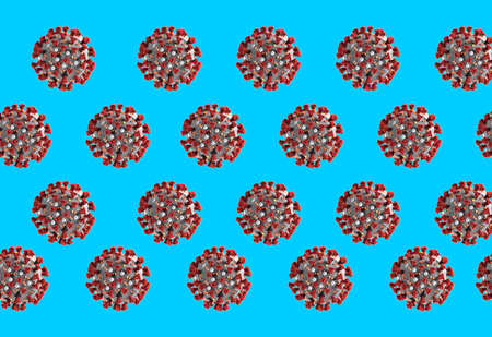 Coronavirus, COVID-19, 2019-nCov novel coronavirus concept. Virus pattern. 3d rendering. Minimal texture.の写真素材