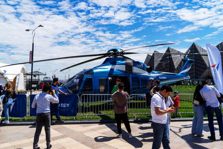 BAKU, AZERBAIJAN - MAY 26, 2022 : Teknofest 2022 in Baku, Primorsky Boulevard, Crystal Hall, Aviation and Technology Festival, aviation exhibition and air show. Together with Turkeyのeditorial素材