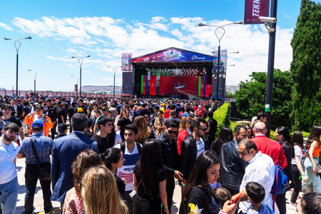 BAKU, AZERBAIJAN - MAY 26, 2022 : Teknofest 2022 in Baku, Primorsky Boulevard, Crystal Hall, Aviation and Technology Festival, aviation exhibition and air show. Together with Turkeyのeditorial素材