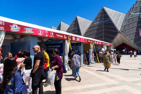 BAKU, AZERBAIJAN - MAY 26, 2022 : Teknofest 2022 in Baku, Primorsky Boulevard, Crystal Hall, Aviation and Technology Festival, aviation exhibition and air show. Together with Turkeyのeditorial素材