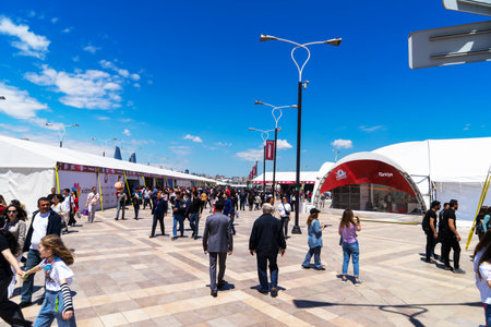 BAKU, AZERBAIJAN - MAY 26, 2022 : Teknofest 2022 in Baku, Primorsky Boulevard, Crystal Hall, Aviation and Technology Festival, aviation exhibition and air show. Together with Turkeyのeditorial素材