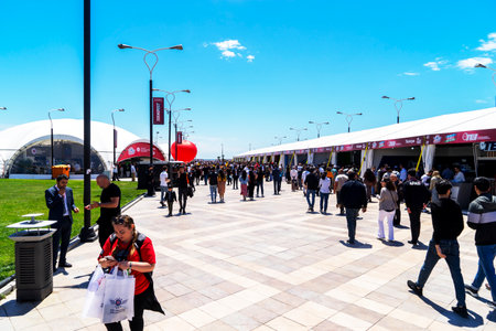 BAKU, AZERBAIJAN - MAY 26, 2022 : Teknofest 2022 in Baku, Primorsky Boulevard, Crystal Hall, Aviation and Technology Festival, aviation exhibition and air show. Together with Turkeyのeditorial素材