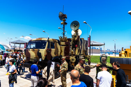 BAKU, AZERBAIJAN - MAY 26, 2022 : Teknofest 2022 in Baku, Primorsky Boulevard, Crystal Hall, Aviation and Technology Festival, aviation exhibition and air show. Together with Turkeyのeditorial素材