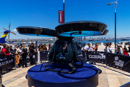 BAKU, AZERBAIJAN - MAY 26, 2022 : Teknofest 2022 in Baku, Primorsky Boulevard, Crystal Hall, Aviation and Technology Festival, aviation exhibition and air show. Together with Turkeyのeditorial素材