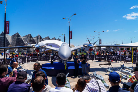 BAKU, AZERBAIJAN - MAY 26, 2022 : Teknofest 2022 in Baku, Primorsky Boulevard, Crystal Hall, Aviation and Technology Festival, aviation exhibition and air show. Together with Turkeyのeditorial素材