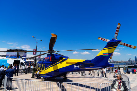 BAKU, AZERBAIJAN - MAY 26, 2022 : Teknofest 2022 in Baku, Primorsky Boulevard, Crystal Hall, Aviation and Technology Festival, aviation exhibition and air show. Together with Turkeyのeditorial素材