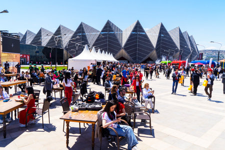 BAKU, AZERBAIJAN - MAY 26, 2022 : Teknofest 2022 in Baku, Primorsky Boulevard, Crystal Hall, Aviation and Technology Festival, aviation exhibition and air show. Together with Turkeyのeditorial素材