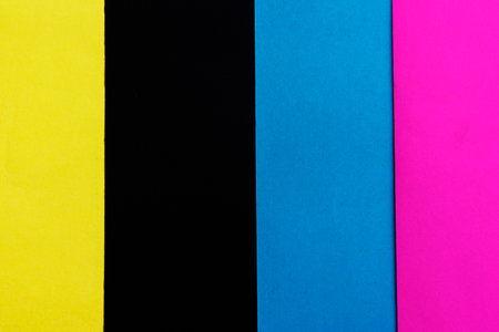 Multi colored abstract paper of pastel colors, with geometric shape, flat layの写真素材