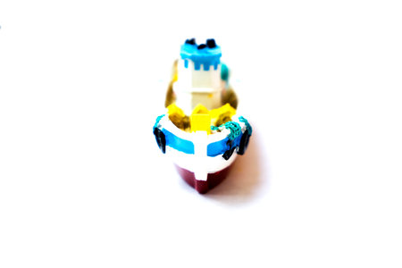 model toy ship isolated on white background.