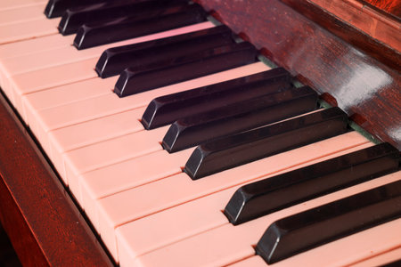keyboard piano, side view of instrument musical tool.の写真素材