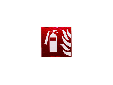 The Symbol of fire extinguisher isolated on white backgroundの写真素材