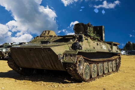 Battlefield tanks and technology. military technology. Wide image for banners, advertisements