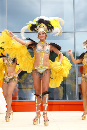 BAKU, AZERBAIJAN - JUNE 13, 2013 a musical show. Womens dance group variety modern ballet. Cabaret....