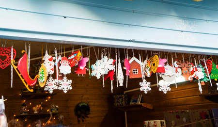 different Christmas toys,Santas,snowmen Christmas treesの写真素材