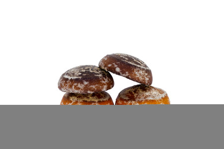 gingerbread cookies with different fillings on a transparent background.の写真素材