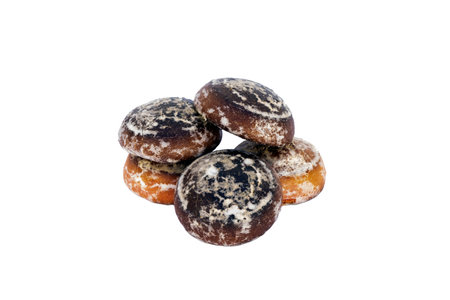 gingerbread cookies with different fillings on a transparent background.の写真素材