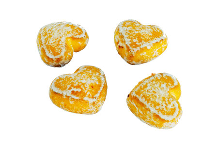gingerbread cookies with different fillings on a transparent background.の写真素材