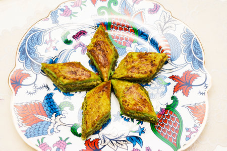 Eastern, Turkish, Azerbaijani baklava sweets on the table.の写真素材