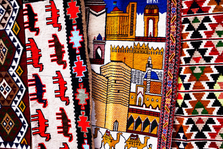 vintage Azerbaijan, Turkish Oriental carpet handmade, backround.の写真素材