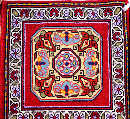 vintage Azerbaijan, Turkish Oriental carpet handmade, backround.の写真素材