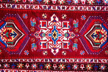 vintage Azerbaijan, Turkish Oriental carpet handmade, backround.の写真素材