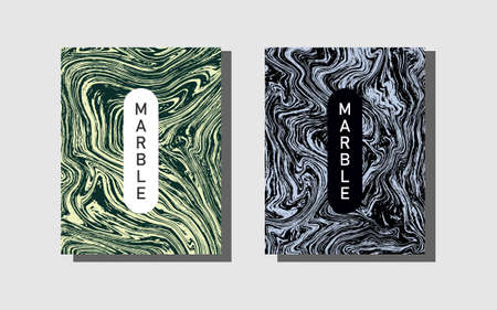 Abstract fluid marble texture. Liquid dynamic gradient waves. Colorful abstract background. Modern covers set. Vector illustration.のイラスト素材